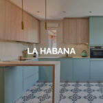 Cocina en L en azules